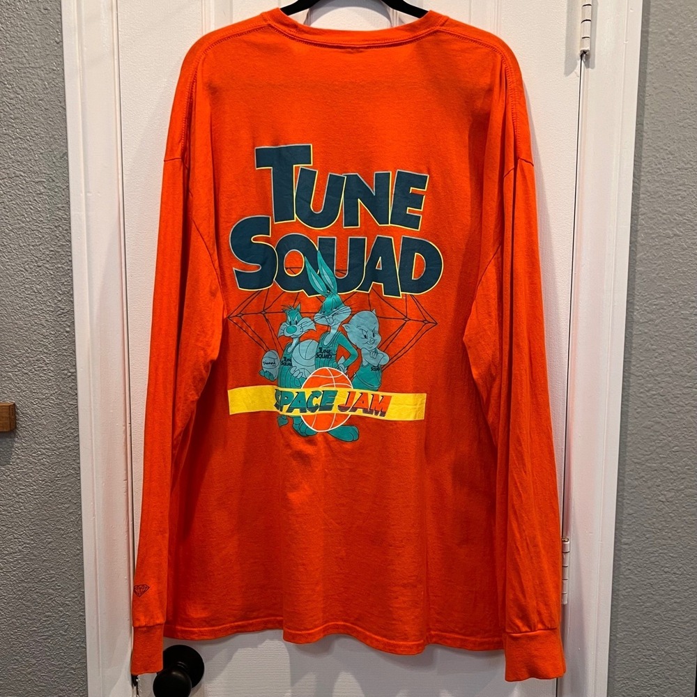 Diamond Supply Co Space Jam Tune Squad Long Sleeve Shirt Orange Mens 2XL